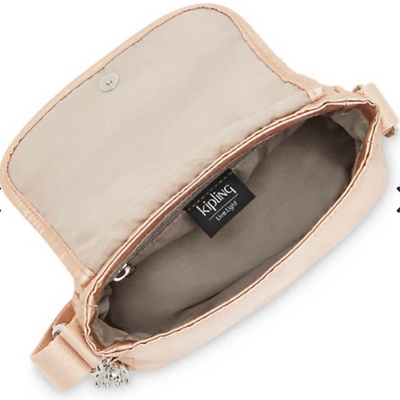 NWT Kipling Sabian Mini Crossbody Bag Metallic Rose Gold 7.75''x 5.75'' X 3.25” - Picture 3 of 12